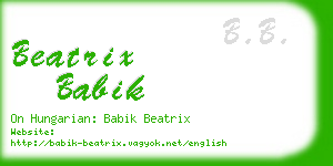 beatrix babik business card